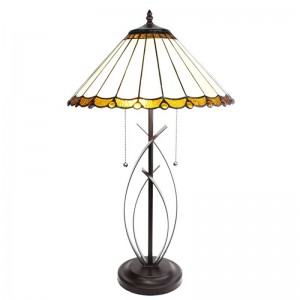 Tiffany bordlampe til 2 pærer Ø41 H69 cm