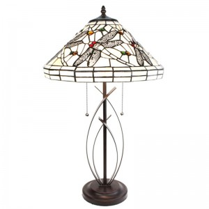 Tiffany bordlampe til 2 pærer Ø41xH69cm