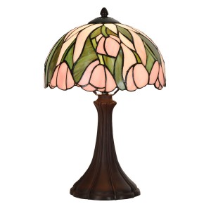 Bordlampe Tiffany Pink Ø27xH40cm Bordlampe Tiffany Pink Ø27xH40cm