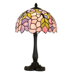 Bordlampe Tiffany Pink Ø30xH50cm Bordlampe Tiffany Pink Ø30xH50cm