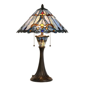 Bordlampe Tiffany Blå Ø40xH61 cm Bordlampe Tiffany Blå Ø40xH61 cm