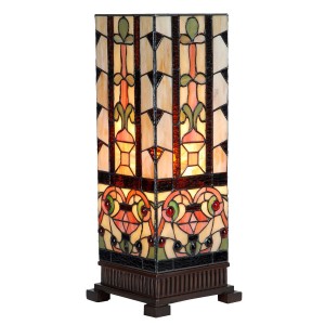 Bordlampe Tiffany Beige 18x18x45 cm Bordlampe Tiffany Beige 18x18x45 cm