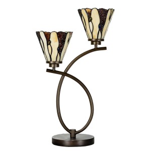 Bordlampe Tiffany Beige 46x28x63 cm  Bordlampe Tiffany Beige 46x28x63 cm