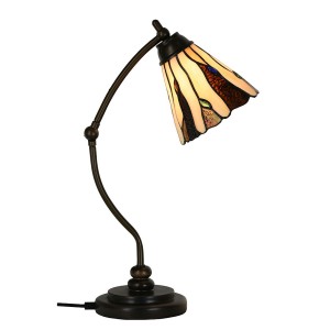 Bordlampe Tiffany Beige Ø27xH51 cm Bordlampe Tiffany Beige Ø27xH51 cm