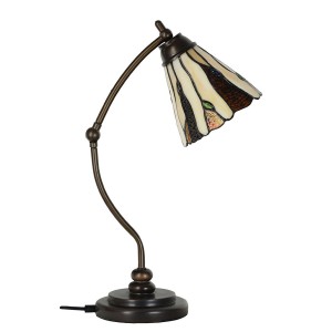 Bordlampe Tiffany Beige Ø27xH51 cm Bordlampe Tiffany Beige Ø27xH51 cm