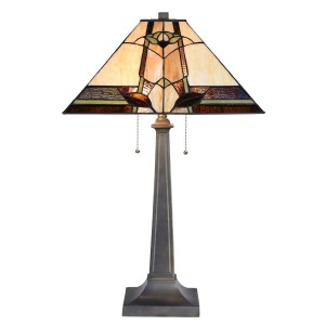 Bordlampe Tiffany Beige 45x45x80 cm Bordlampe Tiffany Beige 45x45x80 cm