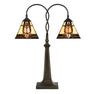 Bordlampe Tiffany Beige Ø48xH66 cm Bordlampe Tiffany Beige Ø48xH66 cm