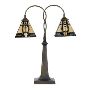 Bordlampe Tiffany Beige Ø48xH66 cm Bordlampe Tiffany Beige Ø48xH66 cm