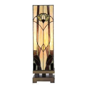 Bordlampe Tiffany Beige 15x15x54 cm  Bordlampe Tiffany Beige 15x15x54 cm