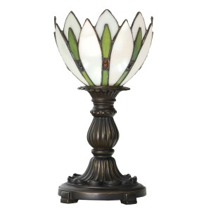 Bordlampe Tiffany Hvid Ø18xH30cm Bordlampe Tiffany Hvid Ø18xH30cm