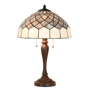 Bordlampe Tiffany Grå Ø40xH58 cm Bordlampe Tiffany Grå Ø40xH58 cm