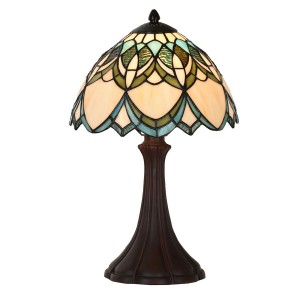 Bordlampe Tiffany Beige Ø25xH42 cm Bordlampe Tiffany Beige Ø25xH42 cm