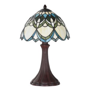Bordlampe Tiffany Beige Ø25xH42 cm Bordlampe Tiffany Beige Ø25xH42 cm