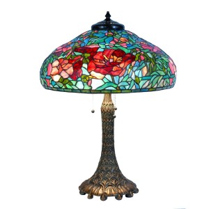 Bordlampe Tiffany Grøn-Rød Ø55xH85 cm Bordlampe Tiffany Grøn-Rød Ø55xH85 cm