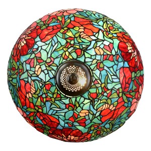 Bordlampe Tiffany Grøn-Rød Ø55xH85 cm Bordlampe Tiffany Grøn-Rød Ø55xH85 cm