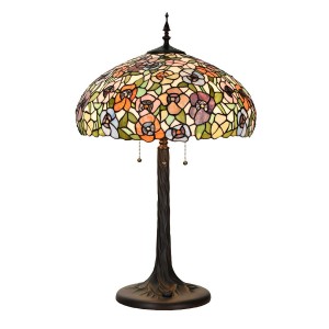 Bordlampe Tiffany Flerfarvet Ø46xH72cm Bordlampe Tiffany Flerfarvet Ø46xH72cm