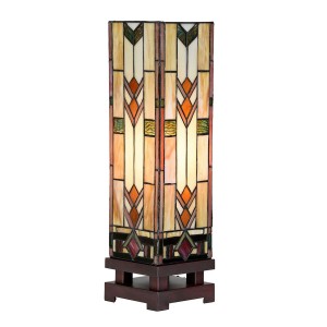 Bordlampe Tiffany Beige 15x15x54cm Bordlampe Tiffany Beige 15x15x54cm