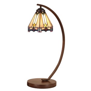 Bordlampe Tiffany Beige Ø20xH57 cm  Bordlampe Tiffany Beige Ø20xH57 cm