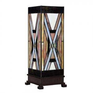 Tiffany Bordlampe firkantet H44cm