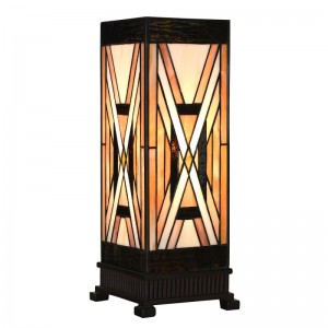 Tiffany Bordlampe firkantet H44cm