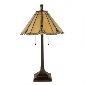 Tiffany bordlampe beige glas H67cm