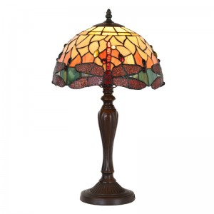 Tiffany bordlampe gul H53cm