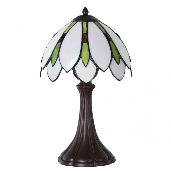 Bordlampe Tiffany Hvid Ø25xH42 cm