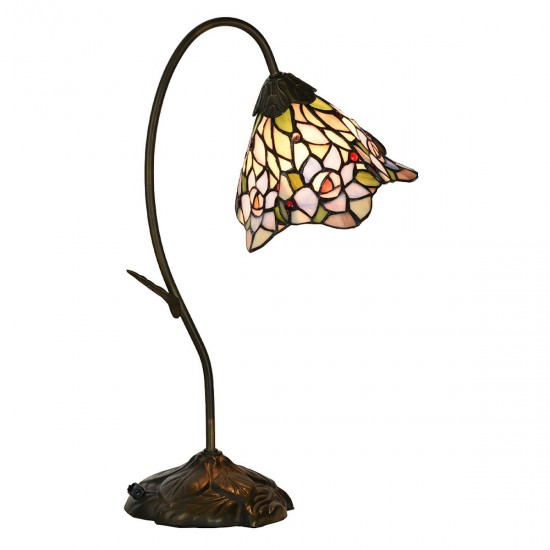 Bordlampe Tiffany Pink 27x15x48cm