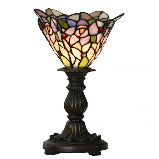 Bordlampe Tiffany Pink Ø20xH30 cm