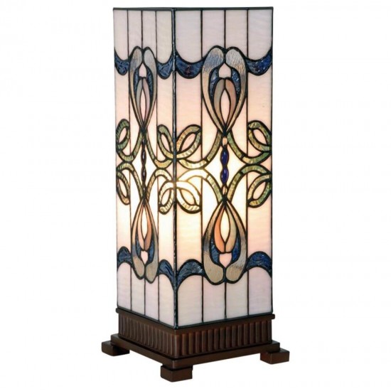 Bordlampe Tiffany firkant 45cm høj