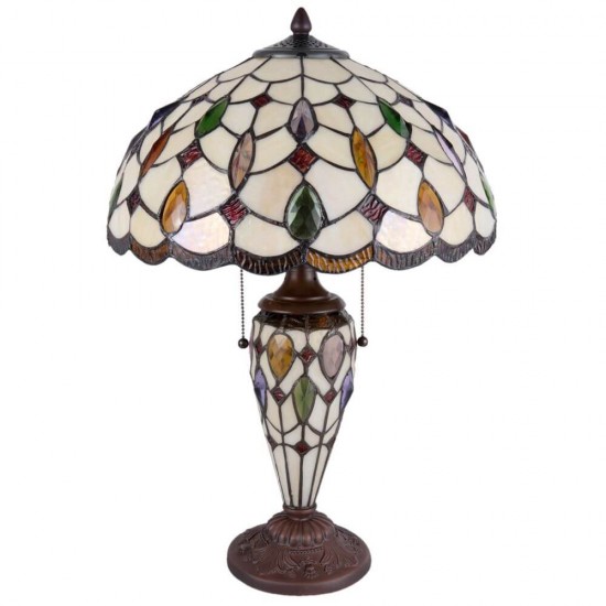 Bordlampe Tiffany skærm 60cm høj