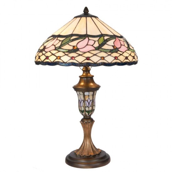 Bordlampe Tiffany skærm 60cm høj