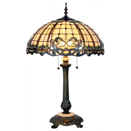 Bordlampe Tiffany skærm 80cm høj