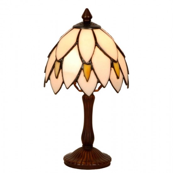 Bordlampe Tiffany skærm koglemønster 34cm høj
