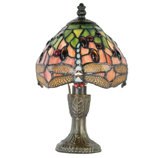 Bordlampe med Tiffany skærm - 25cm høj