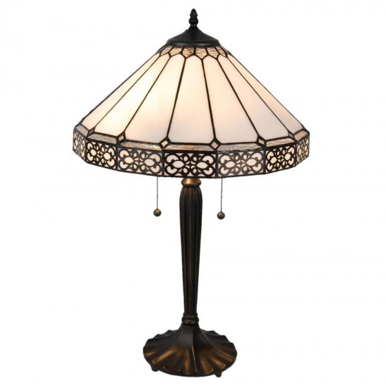 Bordlampe med Tiffany skærm - 62cm høj