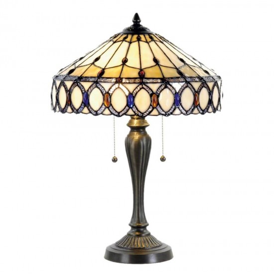 Bordlampe med Tiffany skærm 58cm høj