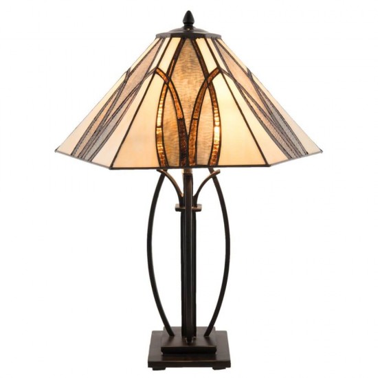 Bordlampe med Tiffany skærm 66cm høj