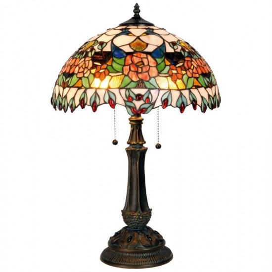 Bordlampe med Tiffany skærm 67cm høj
