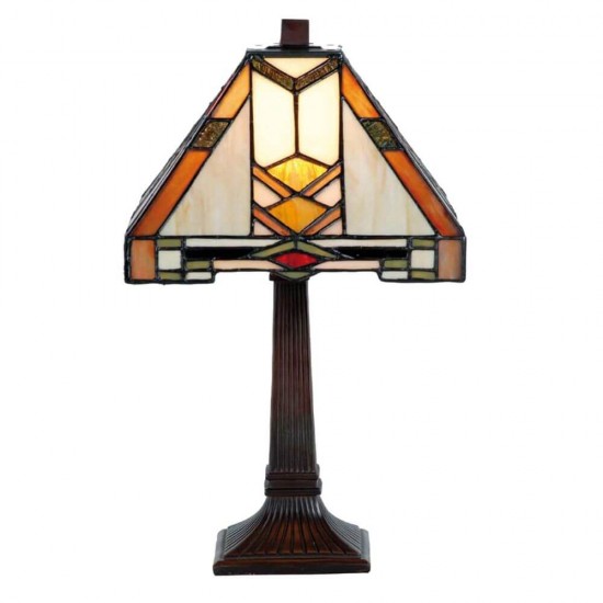 Bordlampe med Tiffany skærm kantet 38cm høj