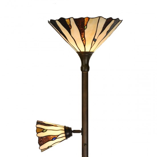Gulvlampe Tiffany Beige Ø38xH178 cm