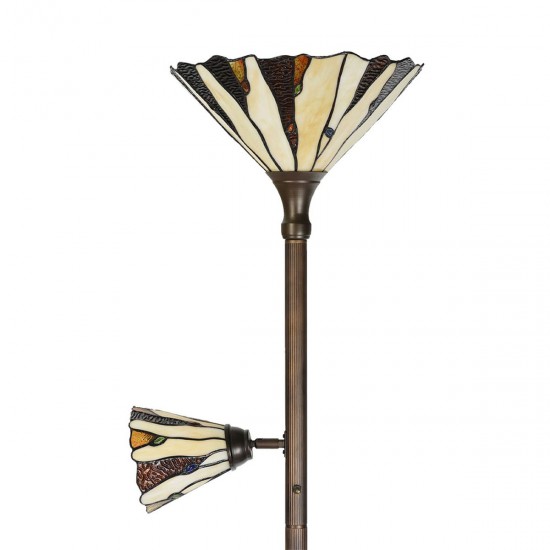 Gulvlampe Tiffany Beige Ø38xH178 cm