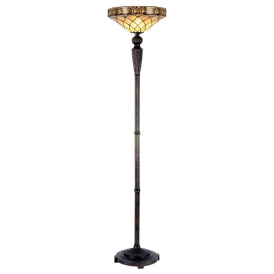 Gulvlampe med uplight Tiffany skærm Filigran 179cm høj