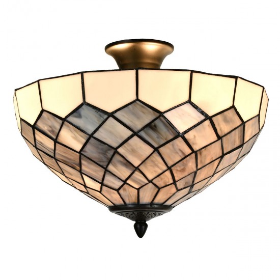 Loftslampe Tiffany Grå Ø41x24 cm Loftslampe Tiffany Grå Ø41x24 cm
