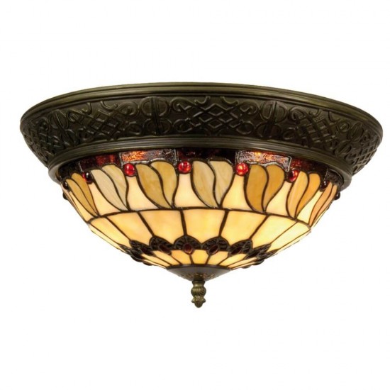 Loftslampe Tiffany med 2 fatninger Ø38cm Loftslampe Tiffany med 2 fatninger Ø38cm