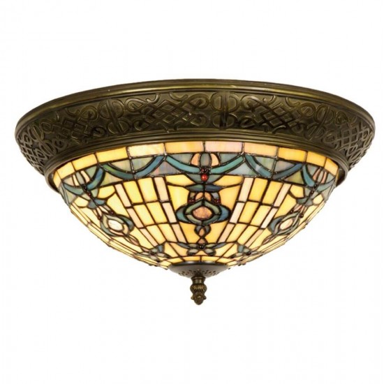 Loftslampe i Tiffany glas Ø38cm