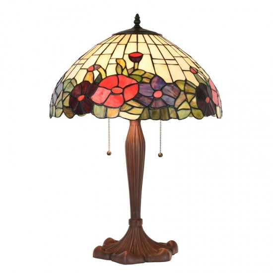 Tiffany Bordlampe H60cm Flerfarvet