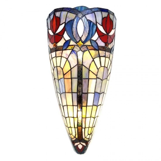 Tiffany Væglampe  H52cm - til 2 pærer