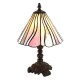 Tiffany bordlampe lyserød-hvid H34cm