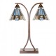Tiffany bordlampe med 2 skærme H57cm